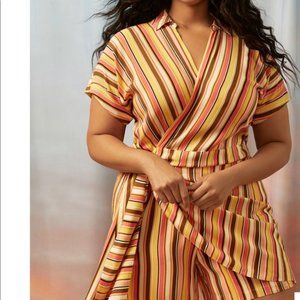 Eloquii Striped Romper, Multi-Color stripes, 20